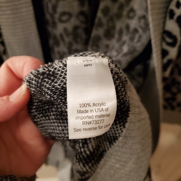 Nine West black & grey leopard print long cardigan, size XL, great condition - Picture 6 of 11